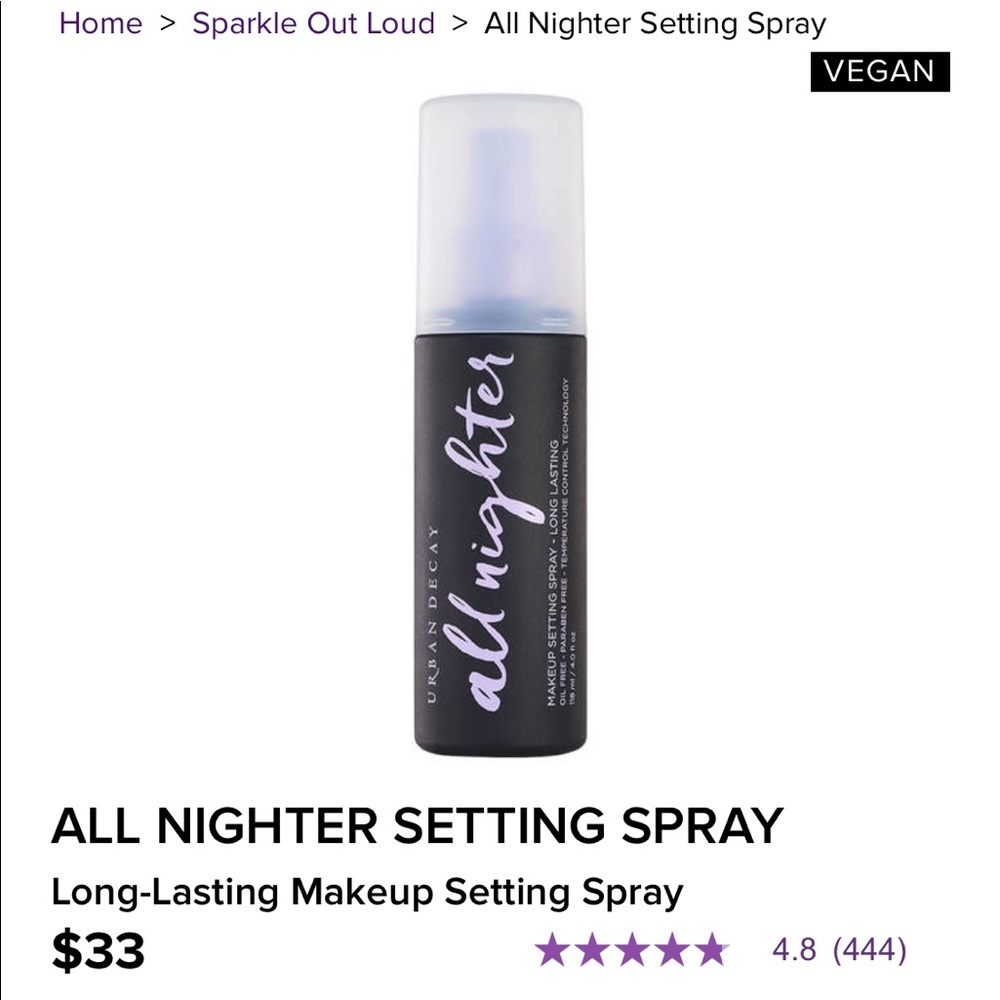 New in a Box ! Urban Decay all nighter spray